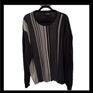 John Henry Men's Black and Gray Crewneck Sweater Size‎ XXL